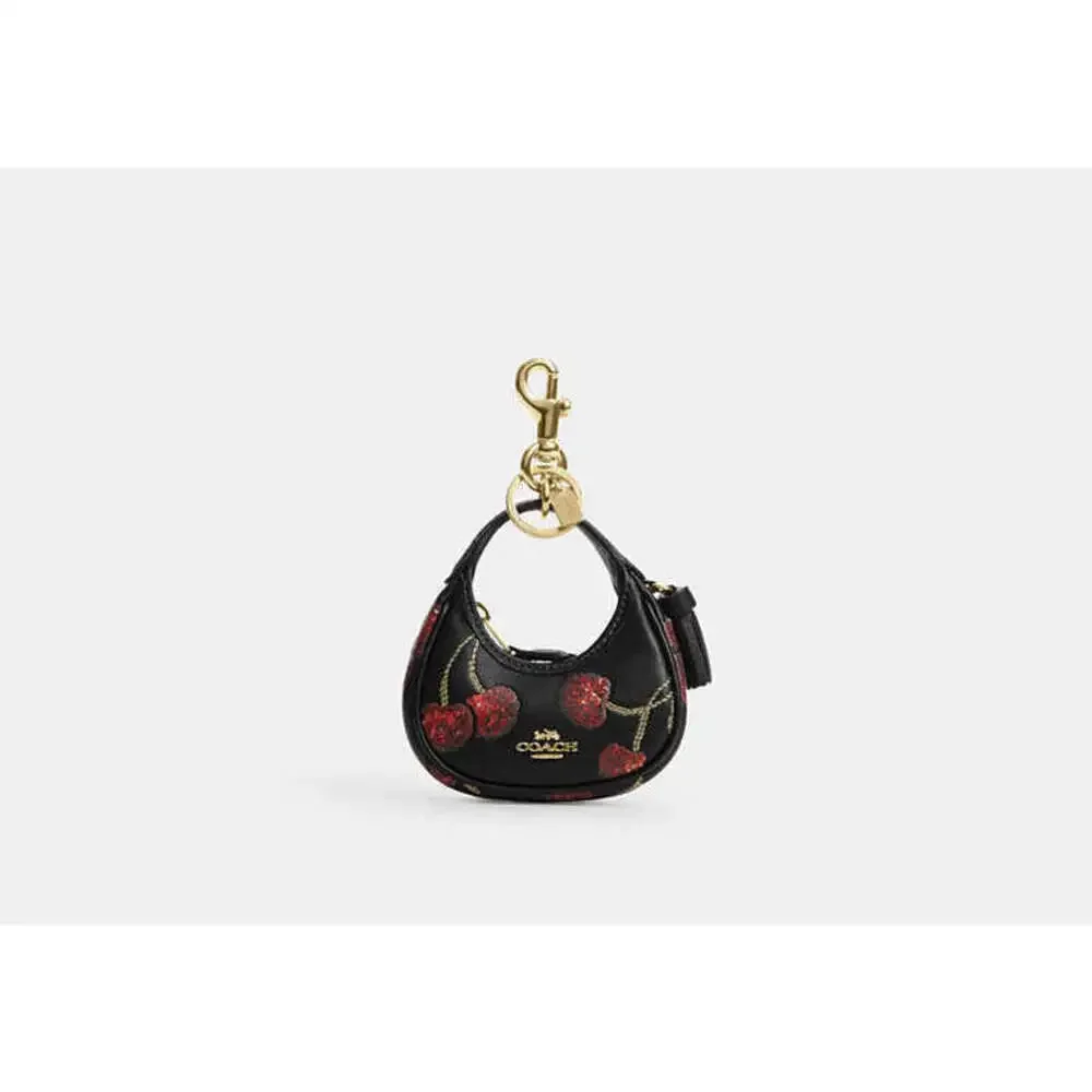 Authentic Coach Carmen Bag Charm With Cherry Print NWT - Picture 2 of 2
